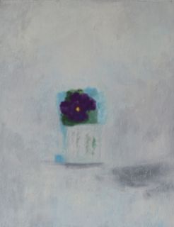 purple pansy in vase, 2006
